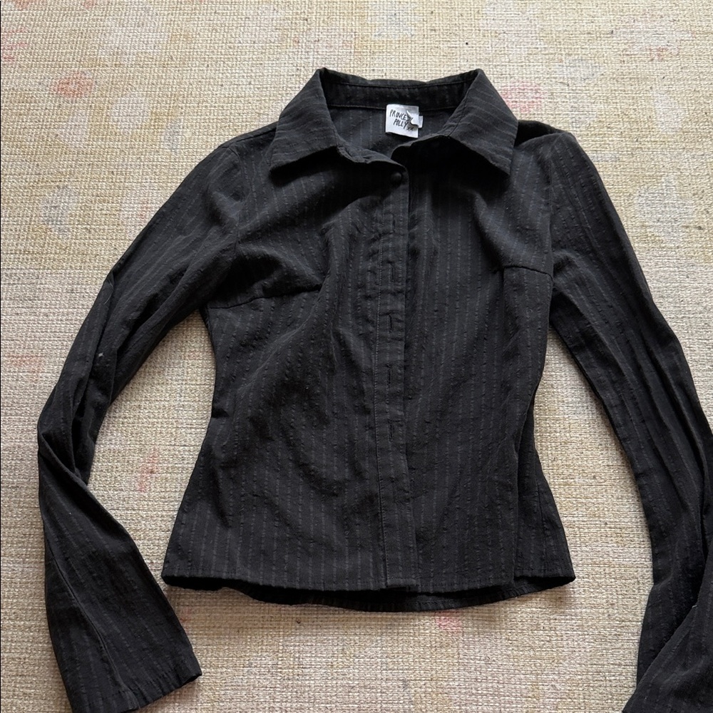 Princess Polly black striped button down